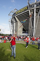Chilenske fodboldfans foran Brndby Stadion