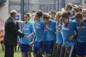 Allan Hansen, formand (DBU), Mia Brogaard (Brndby IF), Sanne Troelsgaard (Brndby IF), Malene Olsen (Brndby IF), Mia Brogaard (Brndby IF)