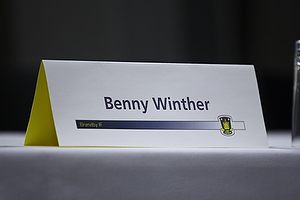 Navneskilt til Benny Winther, nstformand (Brndby IF)