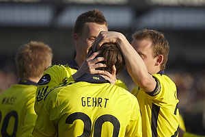 Mathias Gehrt , m�lscorer (Br�ndby IF), Jan Frederiksen (Br�ndby IF), Michael Krohn-Dehli, anf�rer (Br�ndby IF)