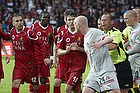 Nicolai Stokholm, anfrer (FC Nordsjlland), Mikkel Thygesen (FC Midtjylland), Ken Fagerberg (FC Midtjylland), Claus Bo Larsen, dommer, Rawez Lawan (FC Nordsjlland), Andreas Bjelland (FC Nordsjlland)