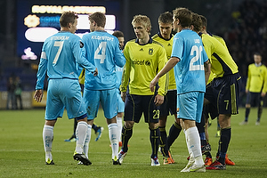 Daniel Wass (Brndby IF), Nicolai Stokholm (FC Nordsjlland), Henrik Kildentoft (FC Nordsjlland), Matti Lund Nielsen (FC Nordsjlland) ved hjrnespark