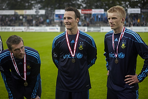 Mikael Nilsson (Brndby IF), Mike Jensen (Brndby IF), og Daniel Wass (Brndby IF) med bronze medaljer