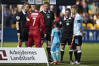 Nikolaj Stokholm, anfrer (FC Nordsjlland), Michael Svendsen, dommer, Henrik Hansen, anfrer (SnderjyskE)
