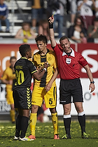 Quincy Antipas (Brndby IF), Martin Albrechtsen (Brndby IF), Jakob Kehlet, dommer