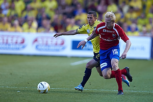 Riza Durmisi (Brndby IF), Jonas Thomsen, anfrer (FC Vestsjlland)