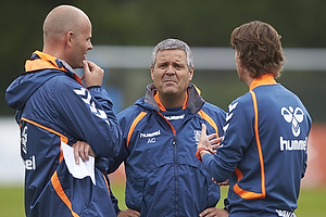 Claus Nørgaard, assistenttræner (Brøndby IF), Albert Capellas, førsteassistent (Brøndby IF), Thomas Frank, cheftræner (Brøndby IF)