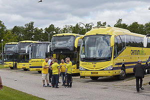 Busser der transporterer fans til Brndby Stadion 