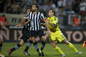 Daniel Agger, anfrer (Brndby IF), Alexandros Tziolis, anfrer (Paok FC)