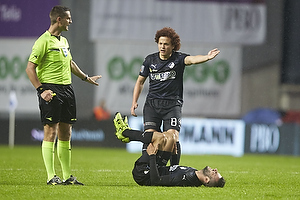 Anders Poulsen, dommer, Mustafa Amini (Randers FC)