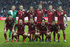 Kasper Schmeichel (Danmark), Simon Kjr (Danmark), Yussuf Poulsen (Danmark), Nicklas Bendtner (Danmark), Nicolai Jrgensen (Danmark), Daniel Agger, anfrer (Danmark), Pierre Emilie Hjbjerg (Danmark), Lars Jacobsen (Danmark), Christian Eriksen (Danmark), Thomas Delaney (Danmark), Riza Durmisi (Danmark)