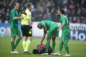 Thomas Kahlenberg (Brndby IF), Rilwan Hassan (FC Midtjylland), Rodolph William Austin (Brndby IF), Riza Durmisi (Brndby IF), Jakob Kehlet, dommer