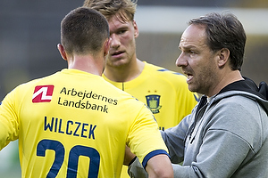 Kamil Wilczek (Brndby IF), Christian Jakobsen (Brndby IF), Alexander Zorniger, cheftrner (Brndby IF)