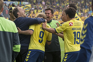 Alexander Zorniger, cheftrner (Brndby IF), Teemu Pukki (Brndby IF), Christian Nrgaard (Brndby IF)