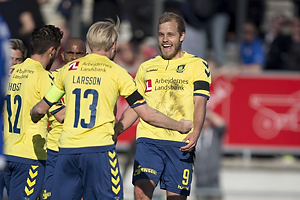 Teemu Pukki, mlscorer (Brndby IF), Johan Larsson, anfrer (Brndby IF)