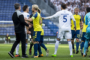 Alexander Zorniger, cheftrner (Brndby IF), Johan Larsson, anfrer (Brndby IF), Erik Johansson (FC Kbenhavn)