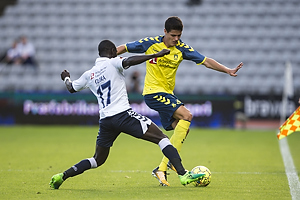 Adama Guira (Agf), Christian Nrgaard (Brndby IF)