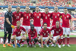 Kasper Schmeichel (Danmark), Yussuf Poulsen (Danmark), Nicolai Jrgensen (Danmark), Henrik Dalsgaard (Danmark), Andreas Christensen (Danmark), Simon Kjr, anfrer (Danmark), William Kvist Jrgensen (Danmark), Jens Stryger Larsen (Danmark), Pione Sisto (Danmark), Thomas Delaney (Danmark), Christian Eriksen (Danmark)