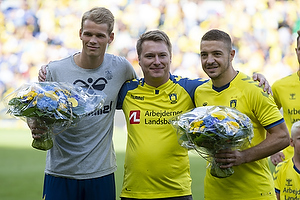 Nikolai Laursen (Brndby IF), Lasse Hjorth, formand (Brndby Support) , Josip Radosevic (Brndby IF)