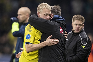 Johan Larsson, anfrer (Brndby IF), Alexander Zorniger, cheftrner (Brndby IF)