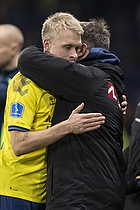 Johan Larsson, anfrer (Brndby IF), Alexander Zorniger, cheftrner (Brndby IF)