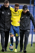 Hany Mukhtar (Brndby IF), Peter Schmidt, cheffysioterapeut (Brndby IF), Ryan Hansen, massr (Brndby IF)