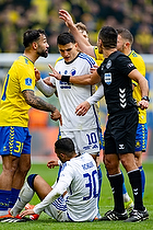 Sean Klaiber  (Br�ndby IF), Mohamed Elyounoussi  (FC K�benhavn), Sandi Putro, dommer, Elias Achouri  (FC K�benhavn)
