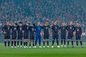 Kasper Schmeichel  (Danmark), Joachim Andersen  (Danmark), Jannik Vestergaard  (Danmark), Albert Gr�nb�k  (Danmark), Rasmus H�jlund  (Danmark), Christian Eriksen  (Danmark), Christian N�rgaard  (Danmark), Victor Kristiansen  (Danmark), Alexander Bah  (Danmark), Morten Hjulmand  (Danmark), Pierre Emilie H�jbjerg  (Danmark)