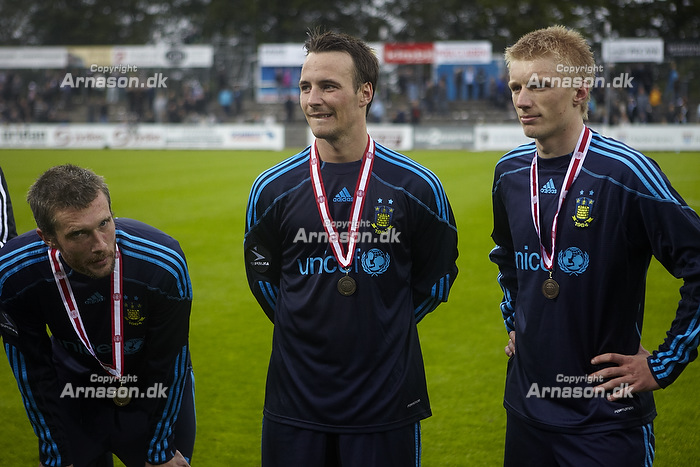 Mikael Nilsson (Brndby IF), Mike Jensen (Brndby IF), og Daniel Wass (Brndby IF) med bronze medaljer