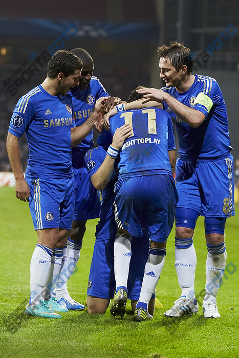 David Luiz, mlscorer (Chelsea FC), Frank Lampard, anfrer (Chelsea FC), Oscar (Chelsea FC)