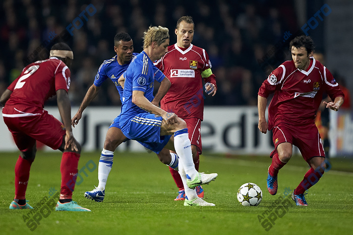 Fernando Torres (Chelsea FC), Michael Parkhurst (FC Nordsjlland), Jores Okore (FC Nordsjlland), Nikolaj Stokholm, anfrer (FC Nordsjlland)