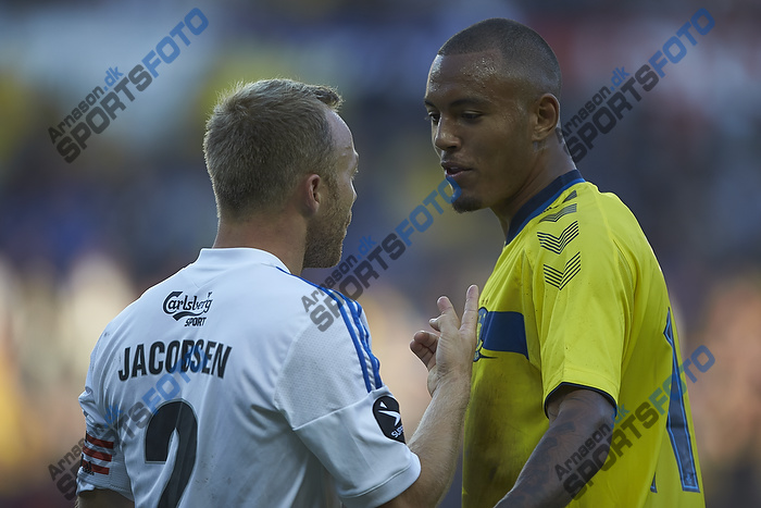Lars Jacobsen, anfrer (FC Kbenhavn), Kenneth Zohore (Brndby IF)