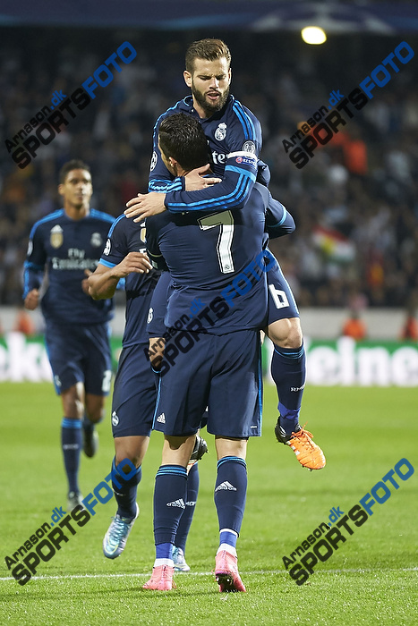 Cristiano Ronaldo, anfrer, mlscorer (Real Madrid CF), Nacho (Real Madrid CF)
